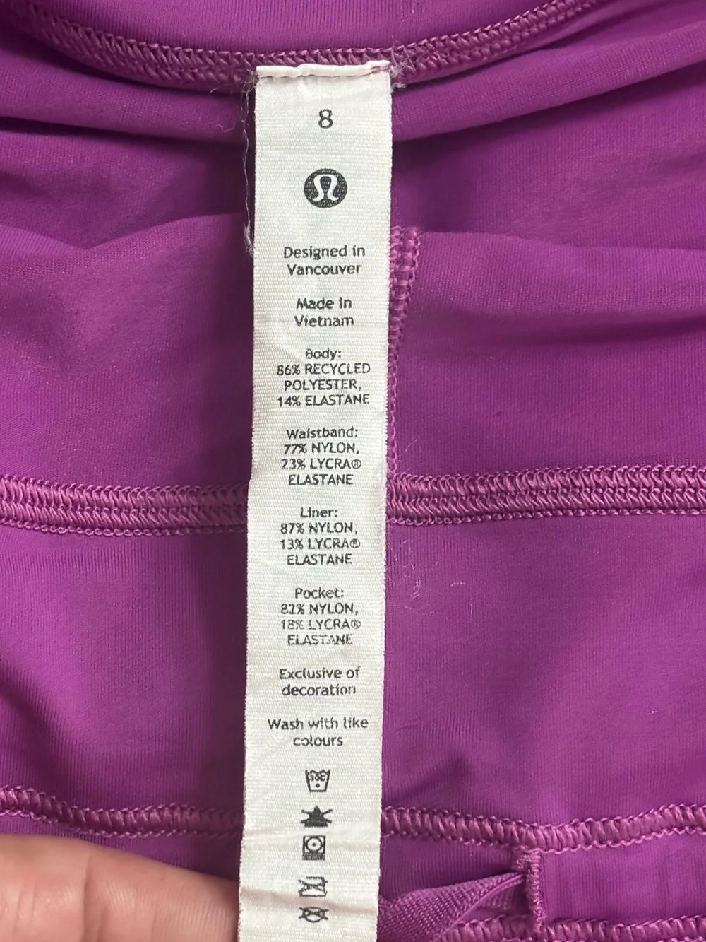 Lululemon Pace Rival Skirt Long Vivid Plum Size 8 Skort
